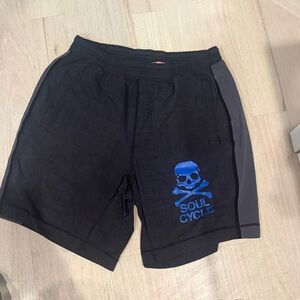 SoulCycle Men's Athletic Shorts with Blue Skull Graphic